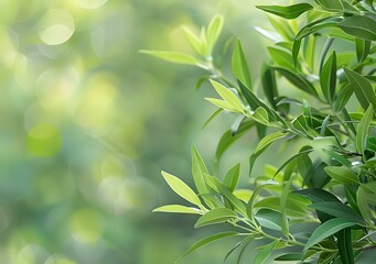 Green Leaves Bokeh Background