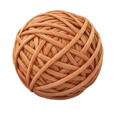 Obraz premium Vibrant orange yarn ball isolated on a transparent background PNG cutout