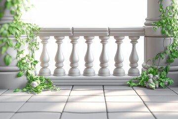 Architecture. Illustration on the theme of unusual buildings and strange structures. Stairs, windows and concrete partitions.