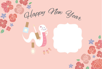 ネイルサロンのフォトフレーム年賀状