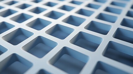Close-up of a blue grid pattern featuring a series of square shapes, creating a modern and abstract aesthetic.