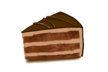chocolate cake isolated