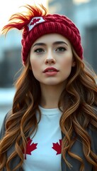 Fototapeta premium portrait of beautiful Canada woman