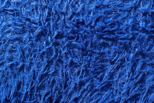 blue texture fur carpet mattress floor.  fluff on the blue carpet