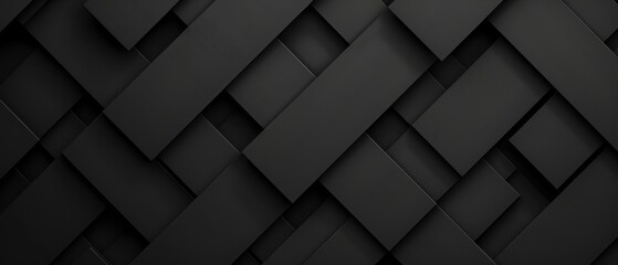 Fototapeta premium Elegant Monochrome Design, a striking phone wallpaper featuring a sophisticated black abstract composition with a precise symmetrical arrangement of parallelogram tiles.