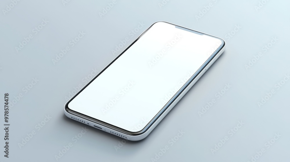 Poster sleek smartphone lying on a modern surface, perfect for showcasing technology and mobile application