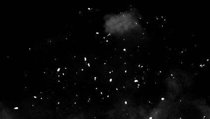 Obraz premium Perfect fire particles embers on background . Smoke fog misty texture overlays.