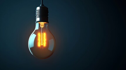 A glowing vintage light bulb illuminating a dark background, perfect for creative design or home decor projects.