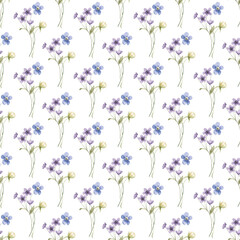 Seamless background, watercolor floral pattern. Repeat fabric wallpaper print texture. Perfectly for wrapped paper, backdrop, wall art.