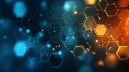 Hexagon network abstrack technology background.