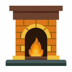 Fototapeta premium vector illustration of fireplace