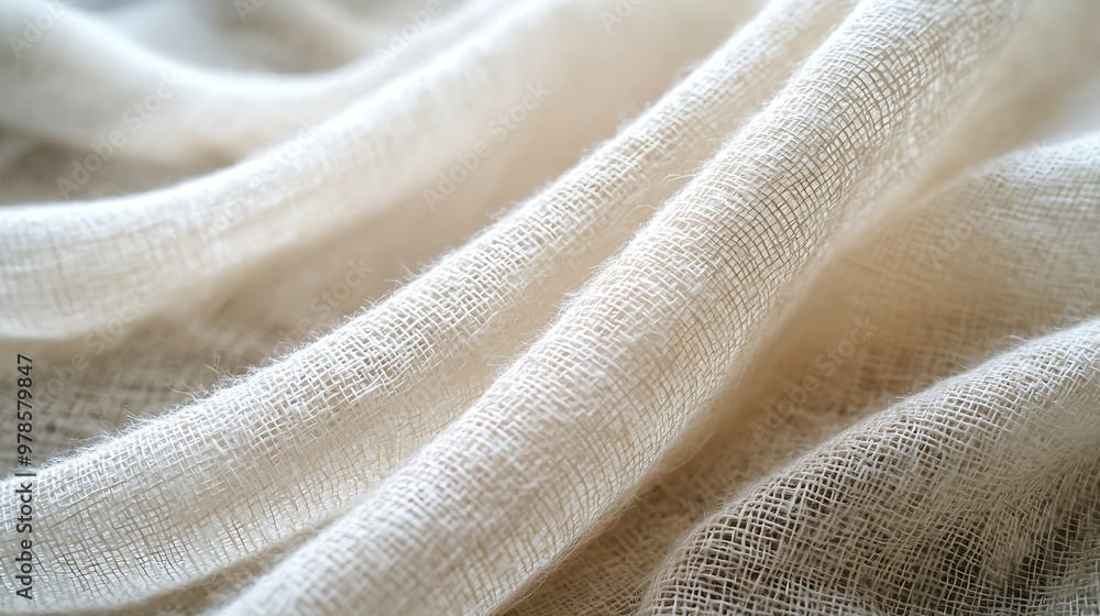 Aufkleber white fabric texture pattern background : generative ai