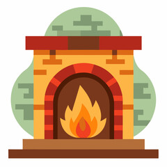 vector illustration of fireplace