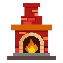 Fototapeta premium vector illustration of fireplace