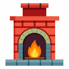 Fototapeta premium vector illustration of fireplace