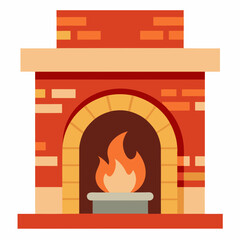 vector illustration of fireplace