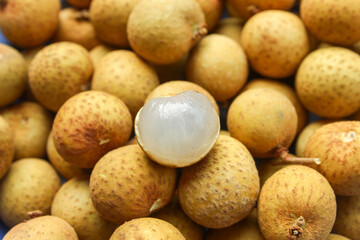 longan fruit texture close up. Dimocarpus longan