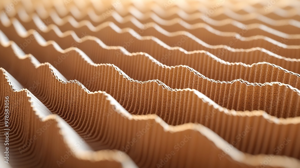 Poster Corrugated Cardboard Texture Pattern : Generative AI
