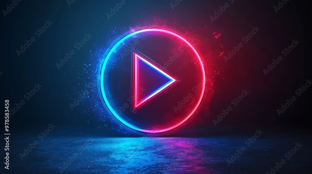 Poster vector play button : generative ai