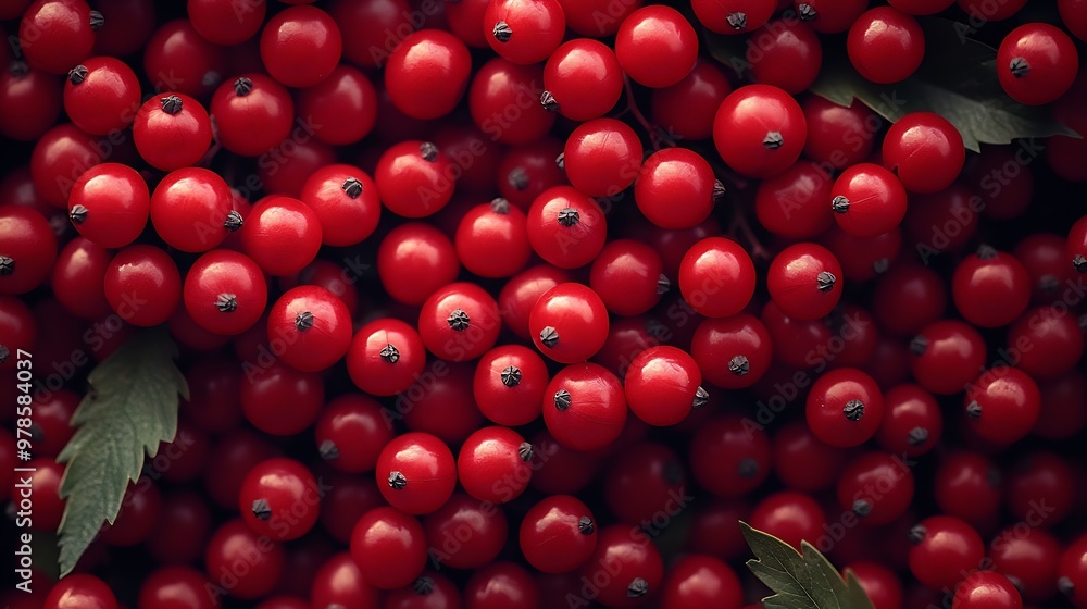Poster Viburnum Berries Background Texture Pattern : Generative AI