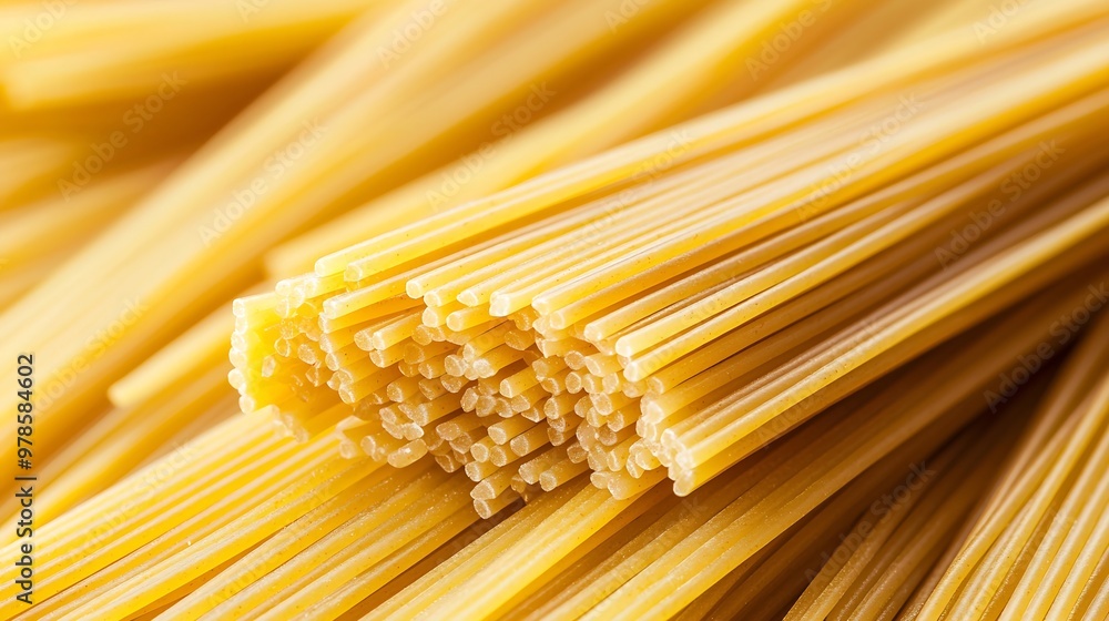 Poster dry spaghetti noodles background : generative ai