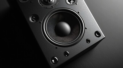 Black Audio Speaker Isolated on the White Background : Generative AI