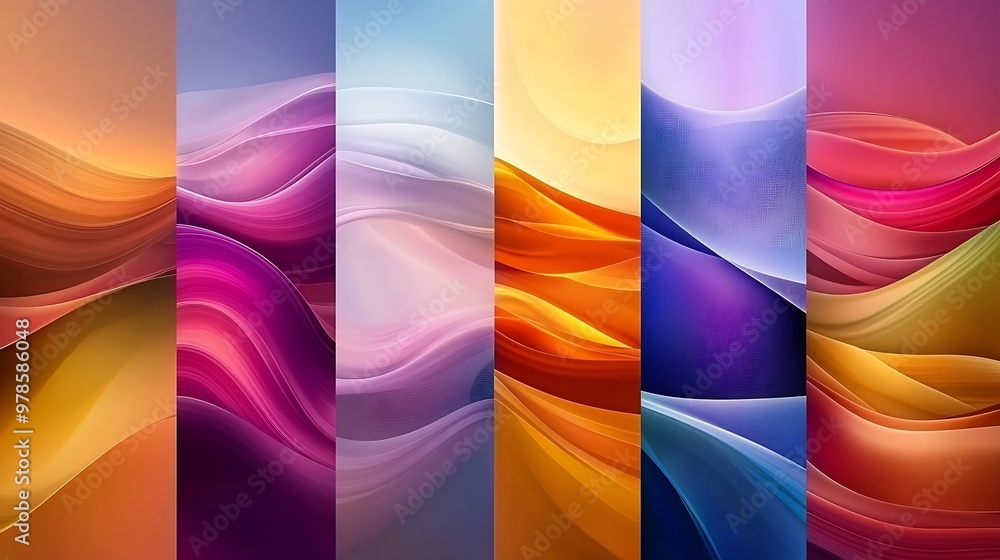 Aufkleber Set of Vector Banners for Web Design Tablet PC Computer : Generative AI