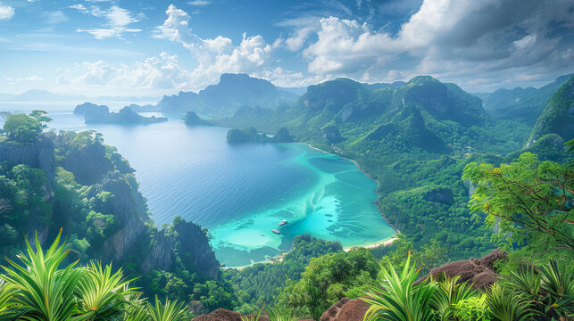Turquoise water and lush green vegetation are surrounding hidden lagoon in el nido, palawan