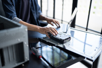 IT Engineer installing Hardware Equipment Development Facility Engineer  Maintenance computer...