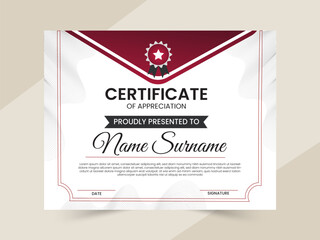 Certificate design template with modern creative and elegant wave.