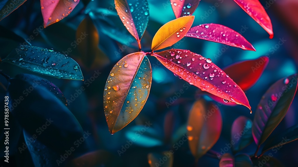 Aufkleber abstract colorful blurred nature background : generative ai