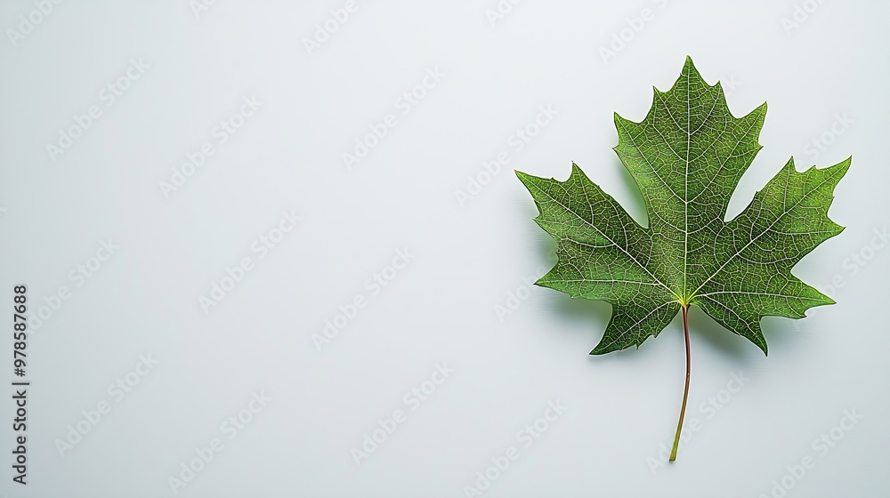 Poster maple tree leaf isolated on white background : generative ai