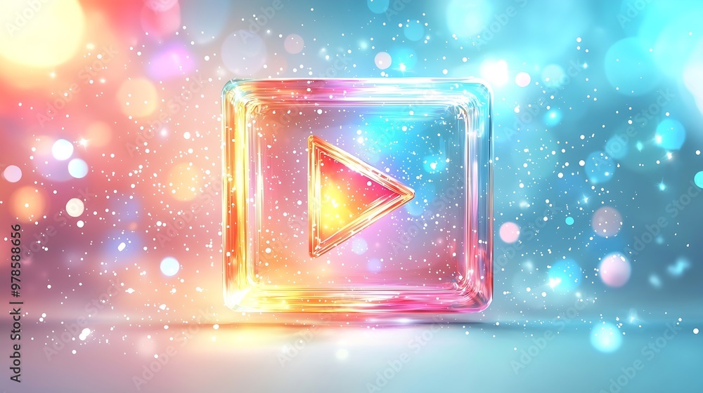 Poster Transparent Vector Play Button : Generative AI