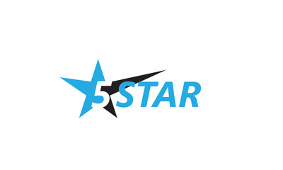 Obraz premium 5 star logo design, five stars 5 star logo vector design illustration, Premium quality. 5 star rating. Vector symbol.