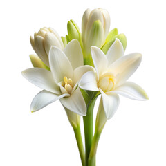Obraz premium Tuberose Flower Isolated on Transparent Background