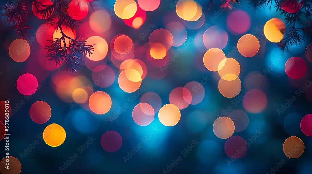 Poster Colorful Bokeh Background Pattern : Generative AI
