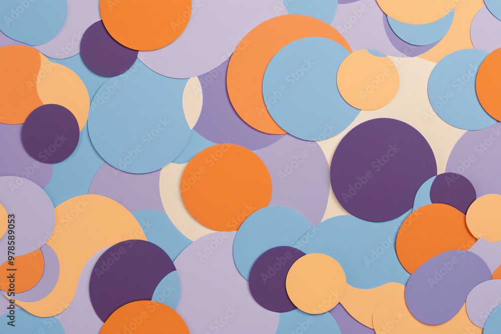 Sticker seamless background with circles