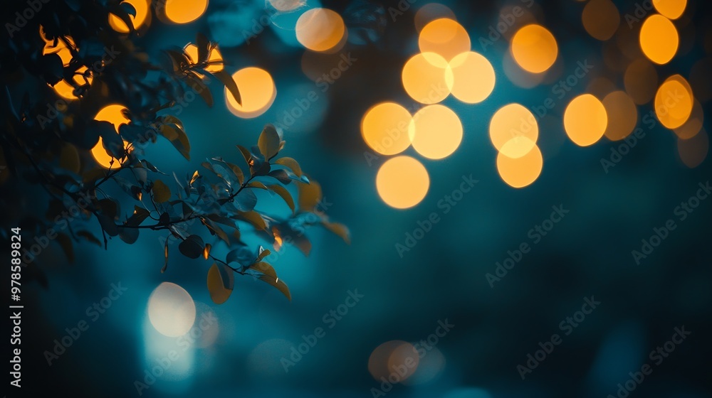 Aufkleber night bokeh abstract background : generative ai