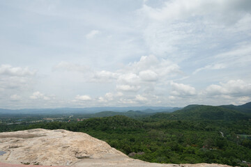 Fototapeta premium Natural view on the cliff at Wat Phra Phutta Chai, Saraburi province.