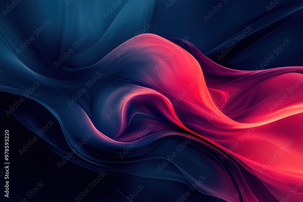 Poster Abstract waves of vibrant colors flow gracefully, creating a dynamic visual experience.