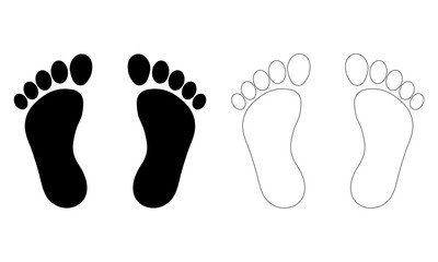 foot print silhouette on white background