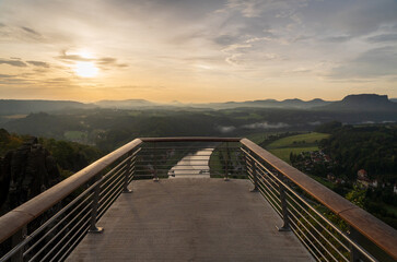 Obraz premium Overlook Platform at Saxon Switzerland National Park, or Nationalpark Sächsische Schweiz