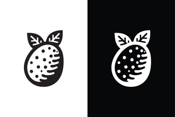 Clean Potato Silhouette Black And White Icon.