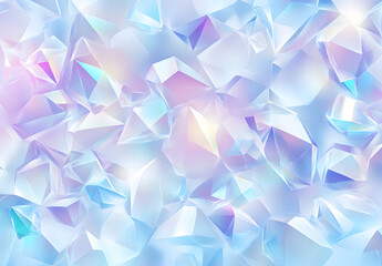 Fototapeta premium Elegant Geometric Crystal Design with Transparent Facets and Soft Pastel Light Reflections
