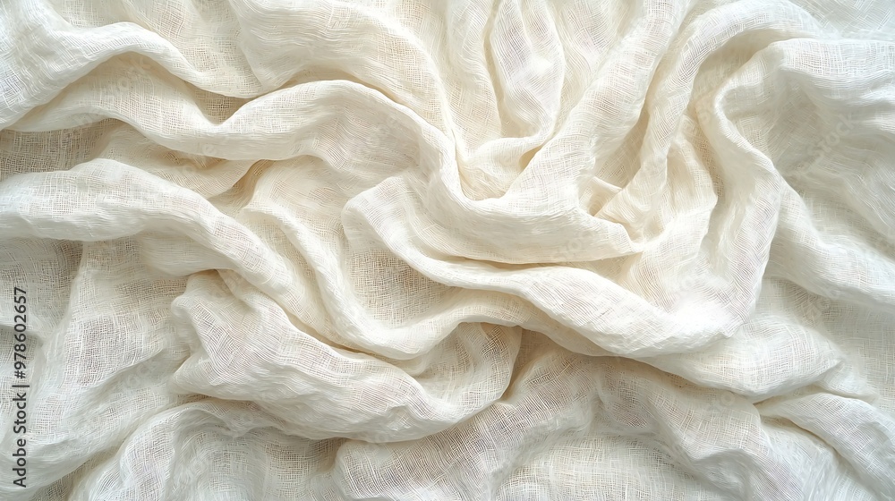 Poster white wrinkled fabric texture : generative ai