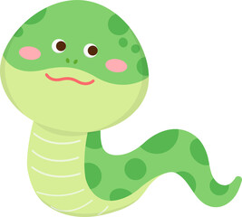 Cartoon pattern illustration of snake character, mascot or cartoon character, playful and cute