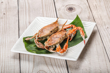 Yummy boiled crab in the plate