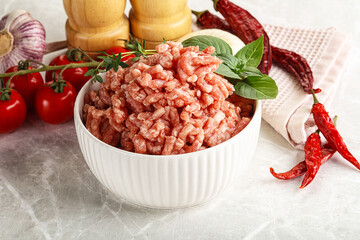 Raw minced pork uncooked meat