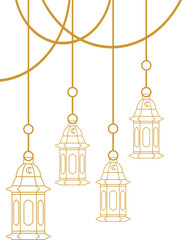 Islamic Lantern Corner Outline