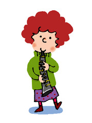a girl with clarinet